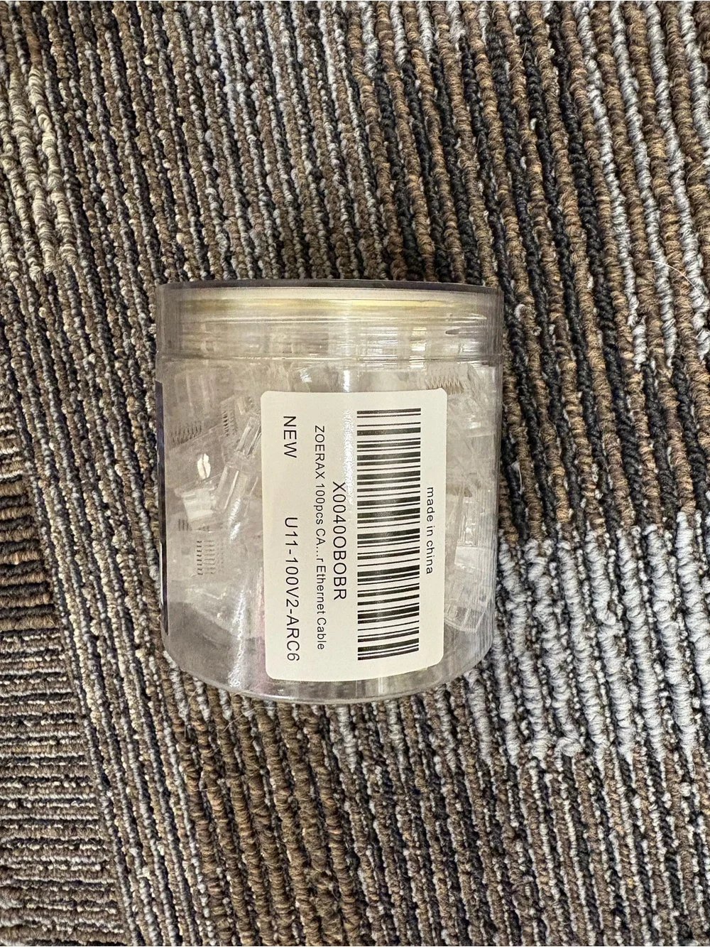 RJ45 Cat6 Pass Through Connectors - Clear 100ct